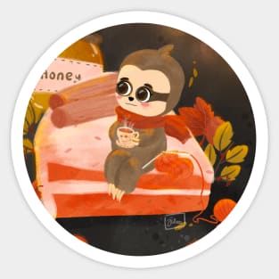 Cozy food and drink in Fall Season Sticker